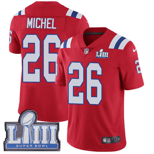 Men New England Patriots #26 Michel red Nike Vapor Untouchable Limited 2019 Super Bowl LIII NFL Jerseys